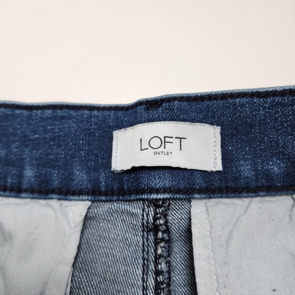 LOFT Outlet Womens High Rise Trouser Jeans Size 4 Medium Wash Wide Leg Stretch - Picture 8 of 15
